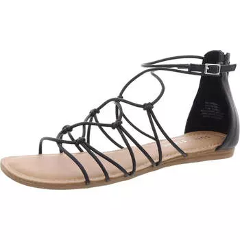 Женские босоножки OKENNA из искусственной кожи без шнурков с ремешками Sun + Stone, цвет black smooth