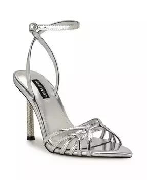 Женские босоножки Paxal с декором на шпильке Nine West, серебряный