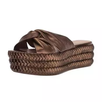 Женские босоножки Polly Braid Platform Sandal из темно-бронзовой металлической кожи Nappa Rachel Zoe, цвет dark bronze metallic nappa
