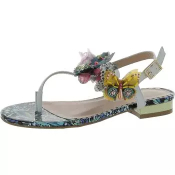 Женские босоножки Prilla с декоративным принтом и открытой пяткой Betsey Johnson, синий/мультиколор