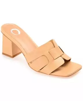 Женские босоножки Renatta Woven Block Heel Dress Sandals Journee Collection, коричневый