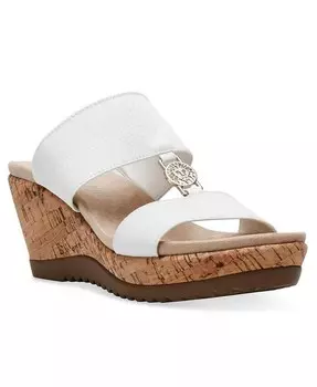 Женские босоножки Rikki на танкетке с двумя ремешками Anne Klein, белый