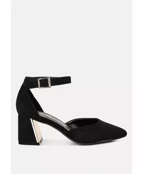 Женские босоножки Rory на блочном каблуке с металлизированной ремешкой London Rag, черный