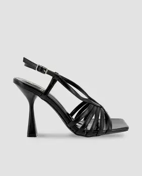 Женские босоножки с черными ремешками Blogger, черный