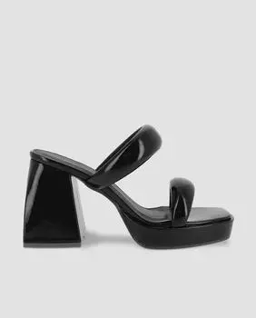 Женские босоножки с двумя ремешками и эффектом блесток. Blogger, черный