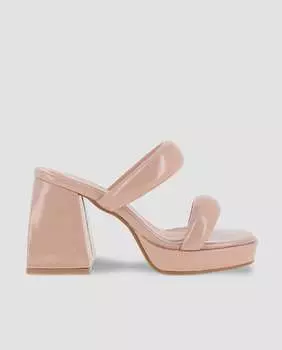 Женские босоножки с двумя ремешками и эффектом блесток. Blogger, бежевый