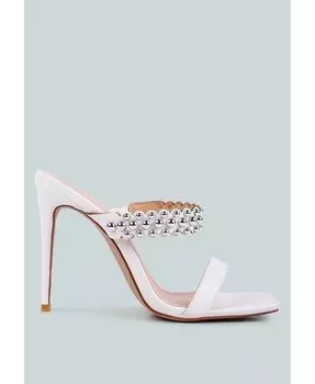 Женские босоножки с металлическими шпильками на каблуке-шпильке Bandy London Rag, белый