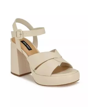 Женские босоножки с открытым носком на блочном каблуке Jalissa Nine West, белый