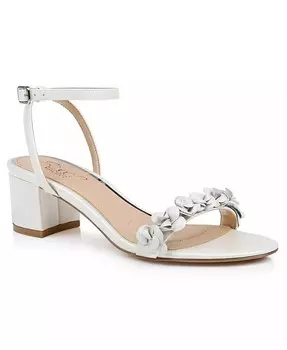 Женские босоножки Sawyer Block Heel Dress Sandals Jewel Badgley Mischka, белый