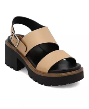 Женские босоножки Sheska на квадратном каблуке MIA, коричневый/бежевый