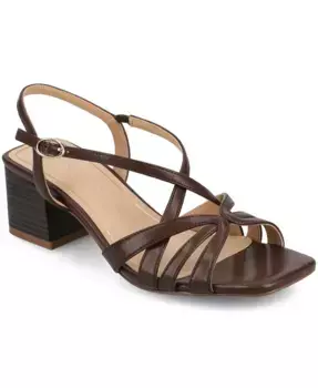 Женские босоножки Shyla на квадратном каблуке Journee Collection, коричневый