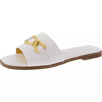 Женские босоножки-слайды Haylen с открытым носком и декором Donna Karan, цвет nappa bright white