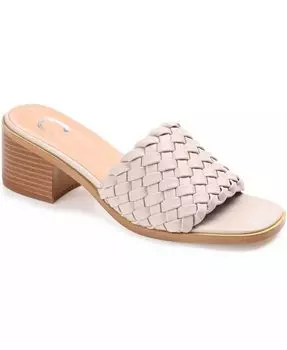 Женские босоножки-слайды на блочном каблуке Fylicia Woven Journee Collection, серый
