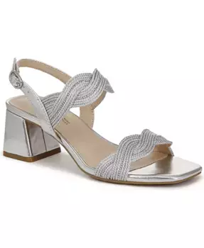Женские босоножки-слингбэки Charnelle с квадратным открытым носком и угловым каблуком LifeStride, серебряный