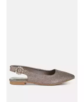 Женские босоножки-слингбэки Giora Glitter с плоской подошвой и блестками London Rag, золотой