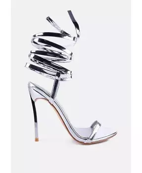 Женские босоножки Smacker Leg Silhouette на шпильке London Rag, серебро