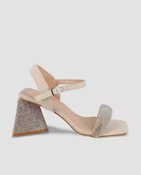 Женские босоножки со стразами и застежкой-пряжкой Blogger, естественный