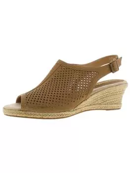 Женские босоножки Stacy из искусственной кожи с открытым носком на танкетке Easy Street, цвет tan linen