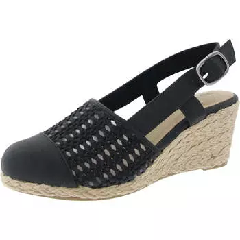 Женские босоножки Taffy из искусственной кожи на танкетке с открытой пяткой Easy Street, черный