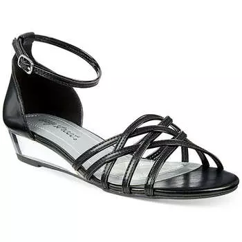 Женские босоножки Tarrah из искусственной кожи с блестками на танкетке Easy Street, цвет black glitter