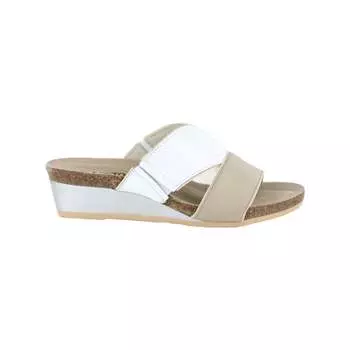 Женские босоножки Tiara из мягкой бежевой кожи/мягкой белой кожи Yaleet