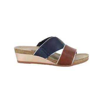 Женские босоножки Tiara из мягкой каштановой кожи/мягкой чернильной кожи Yaleet