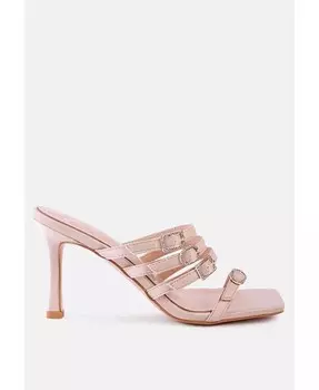 Женские босоножки Times Up на среднем каблуке с пряжкой и стразами London Rag, бежевый