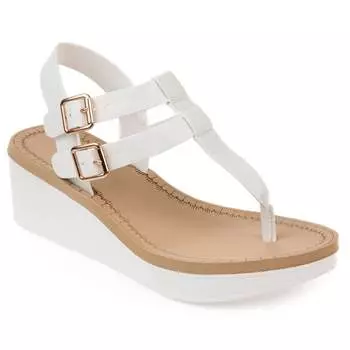 Женские босоножки Tru Comfort Foam Bianca на танкетке из коллекции Journee, белый