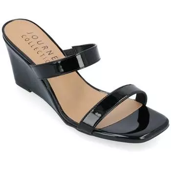 Женские босоножки Tru Comfort Foam Clover на танкетке из коллекции Journee, черный