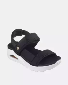 Женские босоножки Uno на танкетке из синтетики Skechers, черный