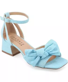 Женские босоножки Zevi на блочном каблуке с бантом Journee Collection, синий