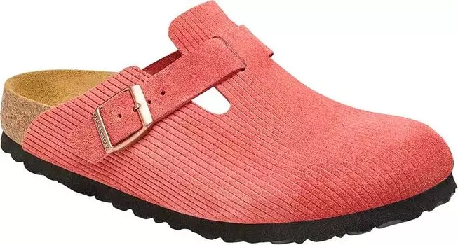 Женские бостонские замшевые сабо Birkenstock с тиснением, серый