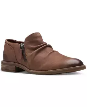 Женские ботильоны Camzin Pace с рюшами и молнией Clarks, коричневый/бежевый