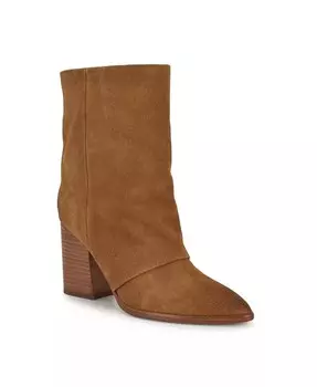 Женские ботильоны Chaye с острым носком на блочном каблуке Nine West, коричневый