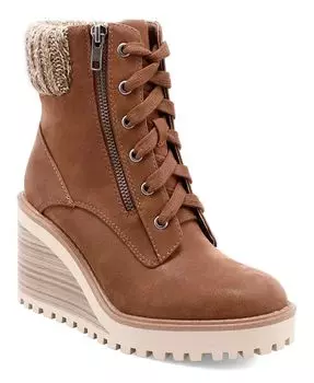 Женские ботильоны Chaz Lug Sole на танкетке MIA, коричневый