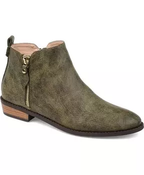 Женские ботильоны Ellis с боковой молнией Journee Collection, зеленый