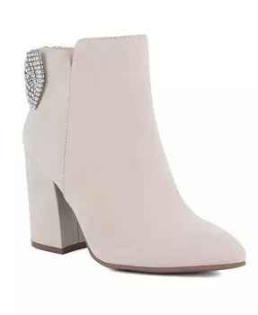 Женские ботильоны Evvie Bow Block Heel Dress Boots Sugar, слоновая кость/кремовый