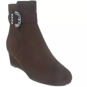 Женские ботильоны Gandan из микрозамши с пряжкой Impo, цвет mink brown