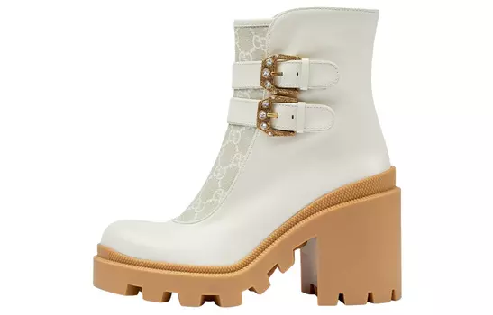 Сапоги женские Gucci Canvas Ankle, белый