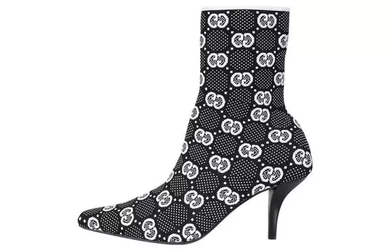 Ботильоны женские Gucci Interlocking-G, черно-белый