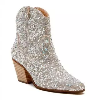 Женские ботильоны Harlow Rhinestone Western Ankle Boots Silver Matisse