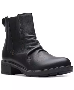 Женские ботильоны Hearth Rose с мятой отделкой Clarks, черный