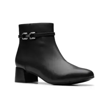 Женские ботильоны Iridessa Air на танкетке с удобными застежками Clarks, цвет black leather