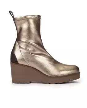 Женские ботильоны из эластичной ткани на танкетке Weekend by Pedro Miralles, золотой