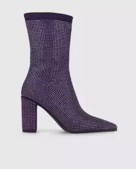 Женские ботильоны из фиолетовой замши стрейч с деталью predrera Lodi, пурпурный