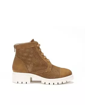 Женские ботильоны из коричневой ткани на шнуровке Dorking, коричневый