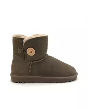 Женские ботильоны из замши с меховой подкладкой KELARA, цвет Topo