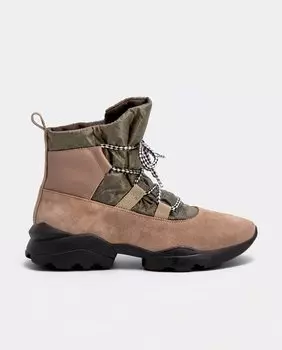 Женские ботильоны из замши серо-коричневого цвета в спортивном стиле Naguisa, серый