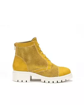 Женские ботильоны из желтой ткани на шнуровке Dorking, желтый
