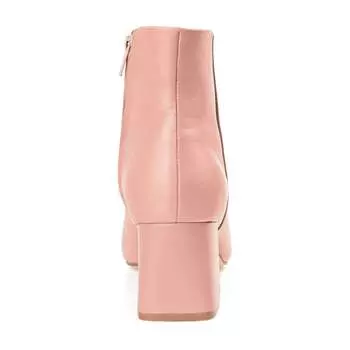 Женские ботильоны Journee Signature из натуральной кожи с миндалевидным носком и блочным каблуком, красный